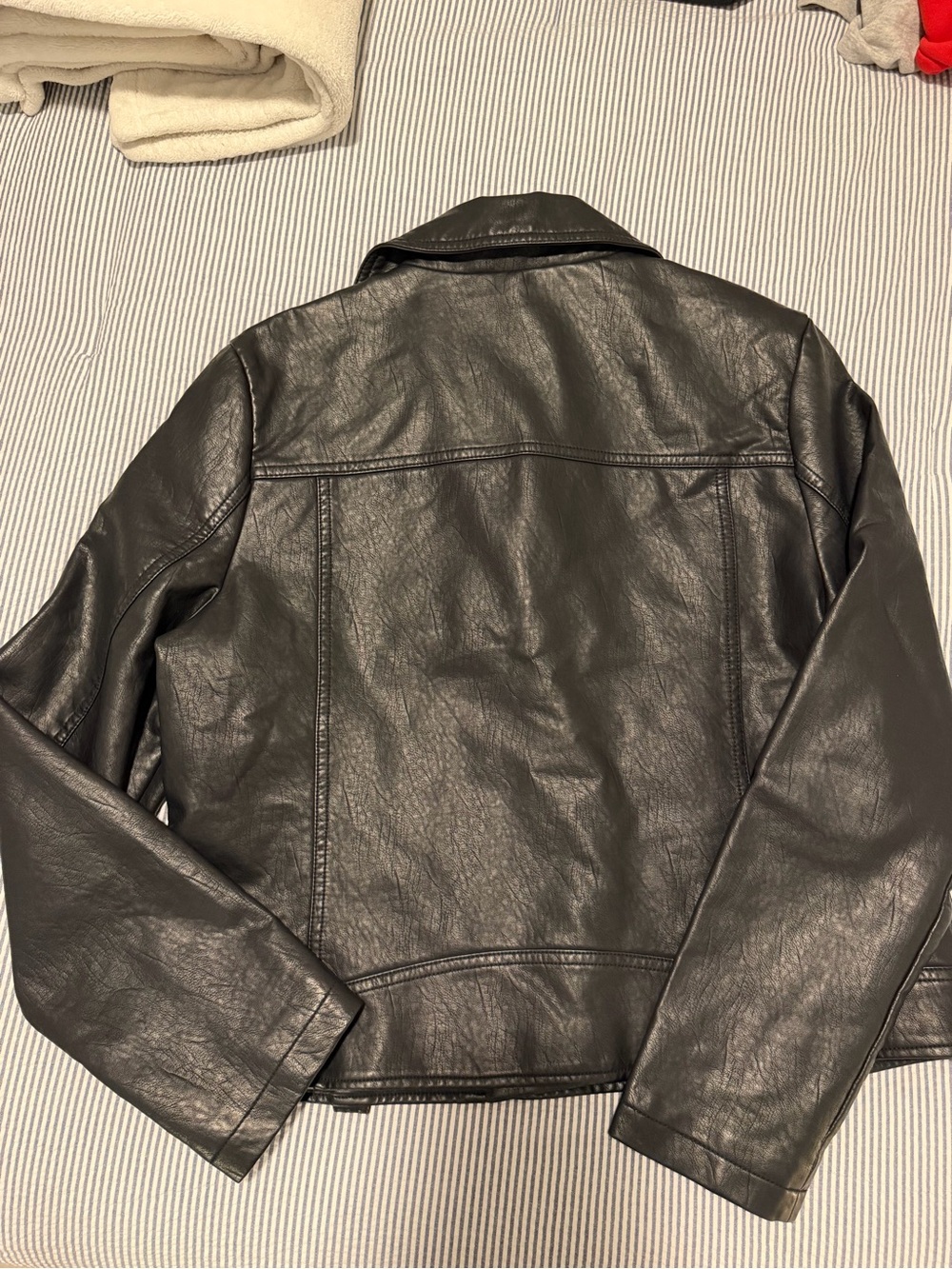 Topshop Black Faux Leather Biker Jacket - Picture 7 of 7
